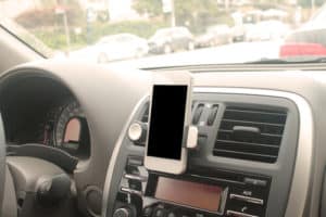 iphone on car dashboard